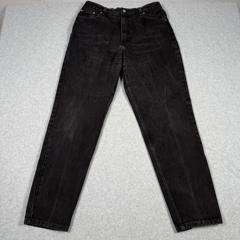 Vintage 90s Gap Classic Fit Black Jeans High Waisted Mom Straight Leg 16 USA